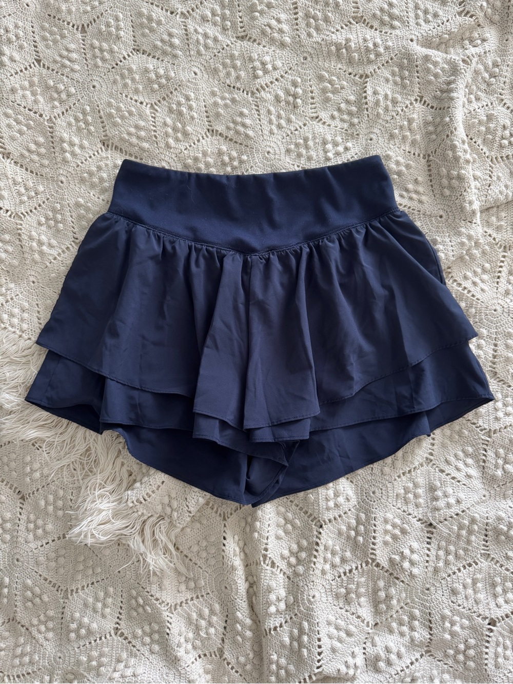 SO Navy Layered Ruffle Skort